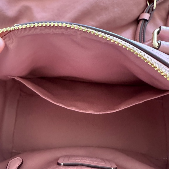NWOT COACH Rowan Satchel in Signature Canvas Tan/Pink Petal - Picture 8 of 10
